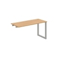 Pracovný stôl UNI O, k pozdĺ. reťazeniu, 140x75,5x60 cm, dub/sivá