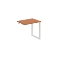 Pracovný stôl UNI O, k pozdĺ. reťazeniu, 80x75,5x60 cm, čerešňa/biela