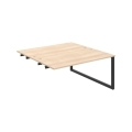 Pracovný stôl UNI O, k pozdĺ. reťazeniu, 160x75,5x160 cm, agát/čierna