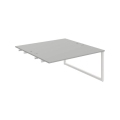 Pracovný stôl UNI O, k pozdĺ. reťazeniu, 160x75,5x160 cm, sivá/biela