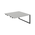 Pracovný stôl UNI O, k pozdĺ. reťazeniu, 160x75,5x160 cm, sivá/čierna