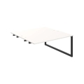 Pracovný stôl UNI O, k pozdĺ. reťazeniu, 160x75,5x160 cm, biela/čierna