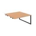 Pracovný stôl UNI O, k pozdĺ. reťazeniu, 160x75,5x160 cm, buk/čierna
