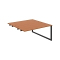 Pracovný stôl UNI O, k pozdĺ. reťazeniu, 160x75,5x160 cm, čerešňa/čierna