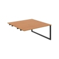 Pracovný stôl UNI O, k pozdĺ. reťazeniu, 160x75,5x160 cm, jelša/čierna