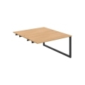 Pracovný stôl UNI O, k pozdĺ. reťazeniu, 140x75,5x160 cm, dub/čierna