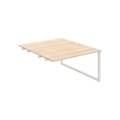 Pracovný stôl UNI O, k pozdĺ. reťazeniu, 140x75,5x160 cm, agát/biela