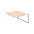 Pracovný stôl UNI O, k pozdĺ. reťazeniu, 140x75,5x160 cm, agát/sivá