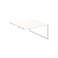 Pracovný stôl UNI O, k pozdĺ. reťazeniu, 140x75,5x160 cm, biela/biela