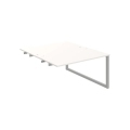 Pracovný stôl UNI O, k pozdĺ. reťazeniu, 140x75,5x160 cm, biela/sivá