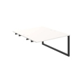 Pracovný stôl UNI O, k pozdĺ. reťazeniu, 140x75,5x160 cm, biela/čierna