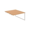 Pracovný stôl UNI O, k pozdĺ. reťazeniu, 140x75,5x160 cm, buk/biela