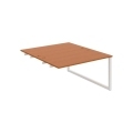 Pracovný stôl UNI O, k pozdĺ. reťazeniu, 140x75,5x160 cm, čerešňa/biela