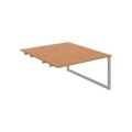 Pracovný stôl UNI O, k pozdĺ. reťazeniu, 140x75,5x160 cm, jelša/sivá
