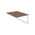 Pracovný stôl UNI O, k pozdĺ. reťazeniu, 120x75,5x160 cm, orech/biela