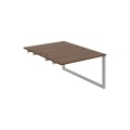 Pracovný stôl UNI O, k pozdĺ. reťazeniu, 120x75,5x160 cm, orech/sivá
