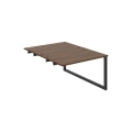 Pracovný stôl UNI O, k pozdĺ. reťazeniu, 120x75,5x160 cm, orech/čierna