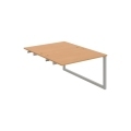 Pracovný stôl UNI O, k pozdĺ. reťazeniu, 120x75,5x160 cm, buk/sivá