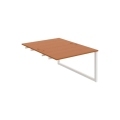 Pracovný stôl UNI O, k pozdĺ. reťazeniu, 120x75,5x160 cm, čerešňa/biela
