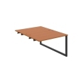 Pracovný stôl UNI O, k pozdĺ. reťazeniu, 120x75,5x160 cm, čerešňa/čierna
