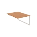 Pracovný stôl UNI O, k pozdĺ. reťazeniu, 120x75,5x160 cm, jelša/biela