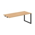 Pracovný stôl UNI O, k pozdĺ. reťazeniu, 180x75,5x80 cm, dub/čierna