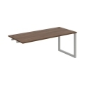 Pracovný stôl UNI O, k pozdĺ. reťazeniu, 180x75,5x80 cm, orech/sivá