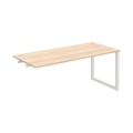 Pracovný stôl UNI O, k pozdĺ. reťazeniu, 180x75,5x80 cm, agát/biela