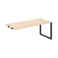 Pracovný stôl UNI O, k pozdĺ. reťazeniu, 180x75,5x80 cm, agát/čierna