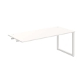 Pracovný stôl UNI O, k pozdĺ. reťazeniu, 180x75,5x80 cm, biela/biela