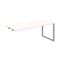 Pracovný stôl UNI O, k pozdĺ. reťazeniu, 180x75,5x80 cm, biela/sivá