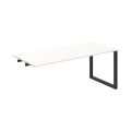 Pracovný stôl UNI O, k pozdĺ. reťazeniu, 180x75,5x80 cm, biela/čierna