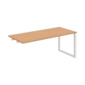 Pracovný stôl UNI O, k pozdĺ. reťazeniu, 180x75,5x80 cm, buk/biela