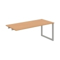 Pracovný stôl UNI O, k pozdĺ. reťazeniu, 180x75,5x80 cm, buk/sivá