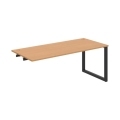 Pracovný stôl UNI O, k pozdĺ. reťazeniu, 180x75,5x80 cm, buk/čierna