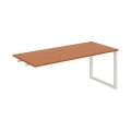Pracovný stôl UNI O, k pozdĺ. reťazeniu, 180x75,5x80 cm, čerešňa/biela