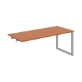 Pracovný stôl UNI O, k pozdĺ. reťazeniu, 180x75,5x80 cm, čerešňa/sivá