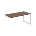Pracovný stôl UNI O, k pozdĺ. reťazeniu, 160x75,5x80 cm, orech/biela