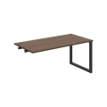 Pracovný stôl UNI O, k pozdĺ. reťazeniu, 160x75,5x80 cm, orech/čierna