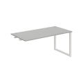 Pracovný stôl UNI O, k pozdĺ. reťazeniu, 160x75,5x80 cm, sivá/biela