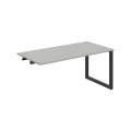 Pracovný stôl UNI O, k pozdĺ. reťazeniu, 160x75,5x80 cm, sivá/čierna