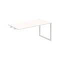 Pracovný stôl UNI O, k pozdĺ. reťazeniu, 160x75,5x80 cm, biela/biela