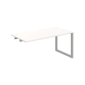 Pracovný stôl UNI O, k pozdĺ. reťazeniu, 160x75,5x80 cm, biela/sivá