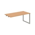 Pracovný stôl UNI O, k pozdĺ. reťazeniu, 160x75,5x80 cm, buk/sivá