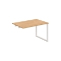 Pracovný stôl UNI O, k pozdĺ. reťazeniu, 140x75,5x80 cm, dub/biela