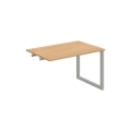Pracovný stôl UNI O, k pozdĺ. reťazeniu, 140x75,5x80 cm, dub/sivá