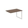 Pracovný stôl UNI O, k pozdĺ. reťazeniu, 140x75,5x80 cm, orech/biela