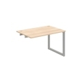 Pracovný stôl UNI O, k pozdĺ. reťazeniu, 140x75,5x80 cm, agát/sivá