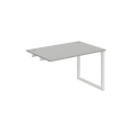 Pracovný stôl UNI O, k pozdĺ. reťazeniu, 140x75,5x80 cm, sivá/biela