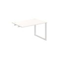 Pracovný stôl UNI O, k pozdĺ. reťazeniu, 140x75,5x80 cm, biela/biela